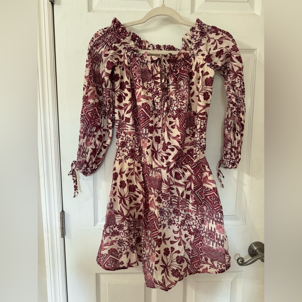 Long sleeve off the shoulder mini dress